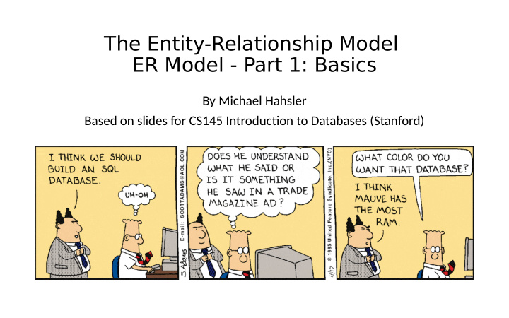 the entity relationship model er model part 1 basics