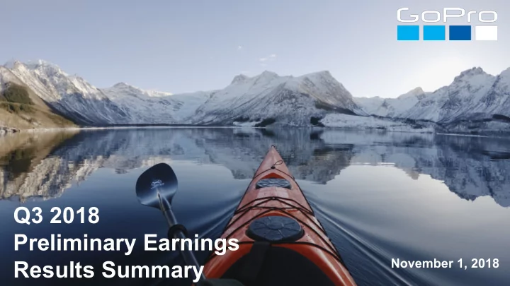 q3 2018 preliminary earnings