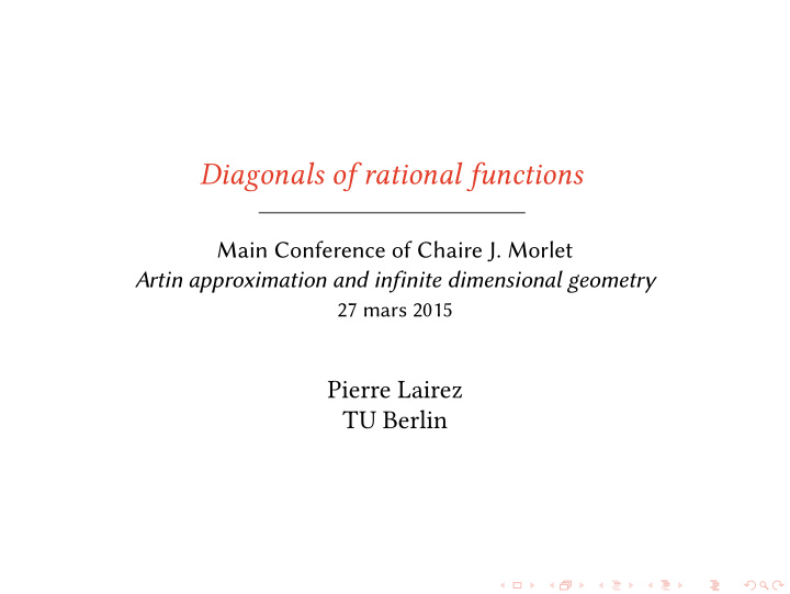 diagonals of rational functions