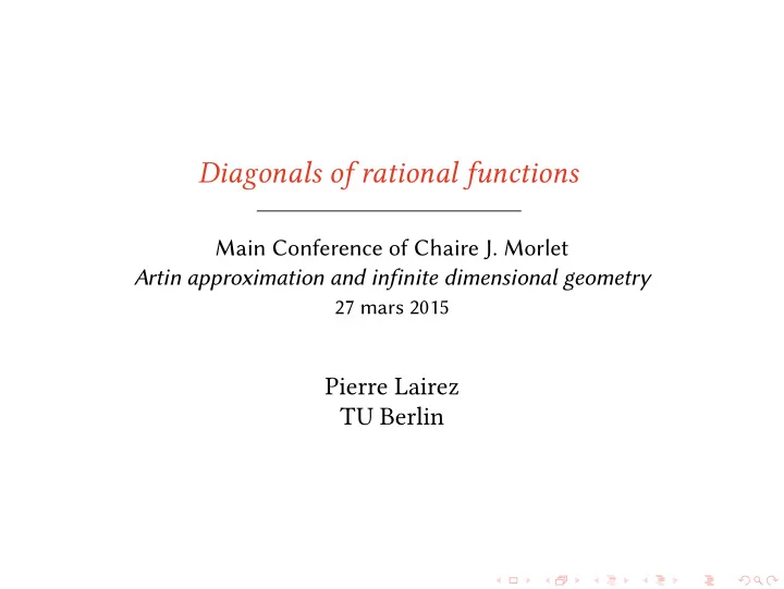 diagonals of rational functions