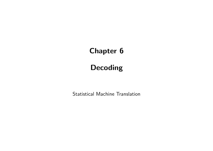 chapter 6 decoding