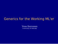 generics for the working ml er generics for the working