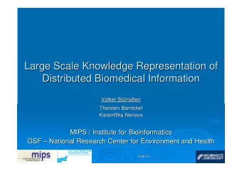 Large Scale Knowledge Representation of  Large Scale Knowledge Representation of  Distributed