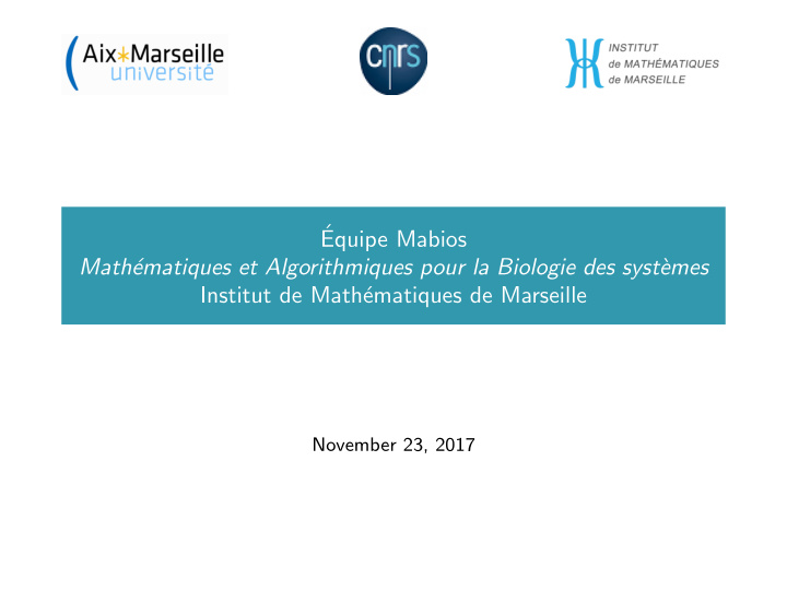 equipe mabios math ematiques et algorithmiques pour la