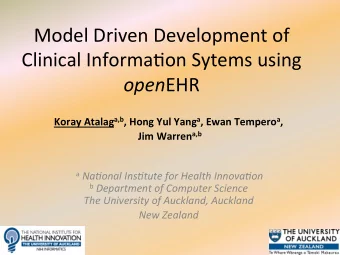 Model  Driven  Development  of    Clinical  Informa4on  Sytems  using