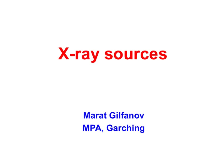 x ray sources