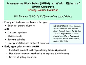 X-ray and Radio View of M87  Multiple - at least three - SMBH outbursts    Two X-ray arms