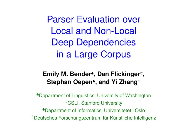 parser evaluation over local and non local deep