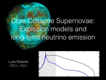 Core Collapse Supernovae:  Explosion models and  long-term neutrino emission  2  1  0  Luke Roberts