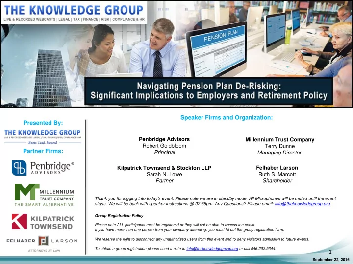speaker firms and organization presented by