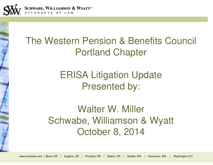 the western pension benefits council portland chapter