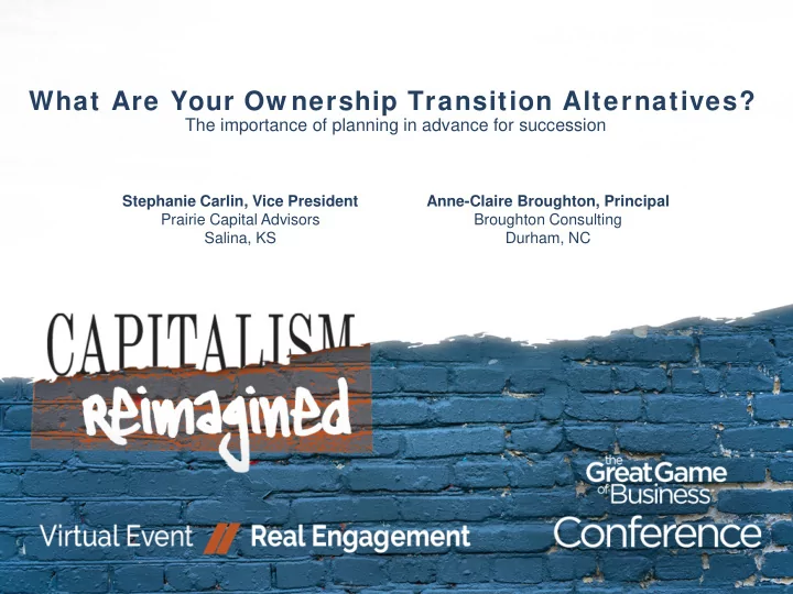 what are your ow nership transition alternatives