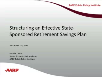 Sponsored Retirement Savings Plan  September 28, 2015  David C. John  Senior Strategic Policy