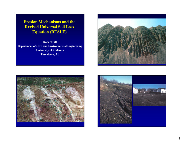 erosion mechanisms and the revised universal soil loss