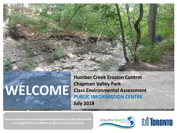 humber creek erosion control chapman valley park class