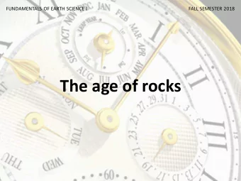 The age of rocks  The rate of geological processes  Different processes, different timescales: