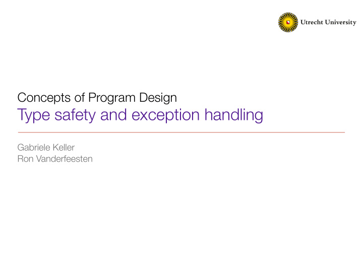 type safety and exception handling