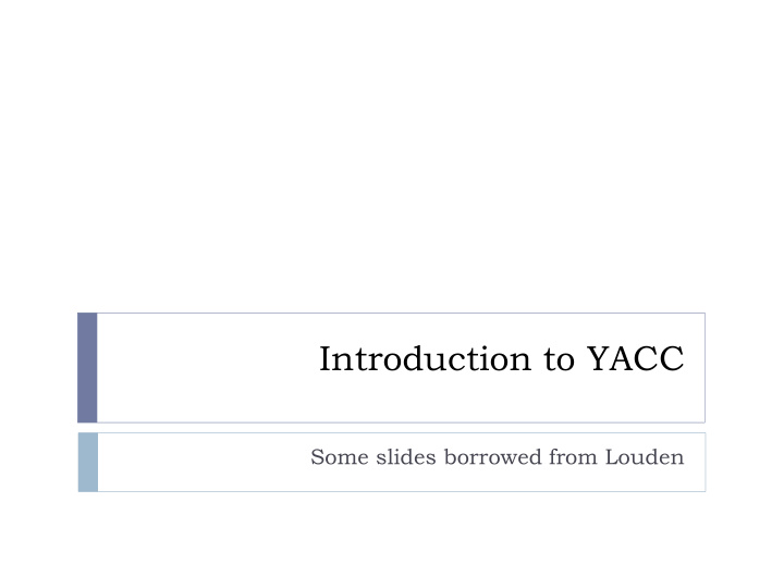 introduction to yacc