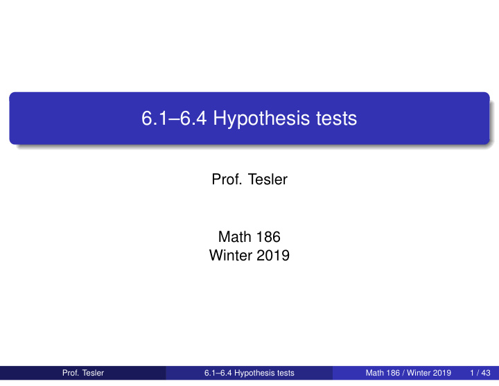 6 1 6 4 hypothesis tests