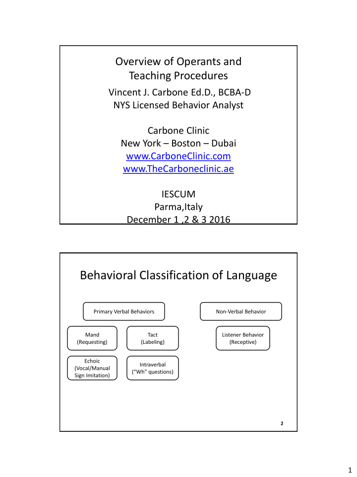 behavioral classification of language