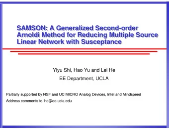 SAMSON: A Generalized Second-order  SAMSON: A Generalized Second-order  Arnoldi Method for Reducing