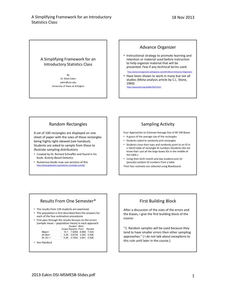 advance organizer