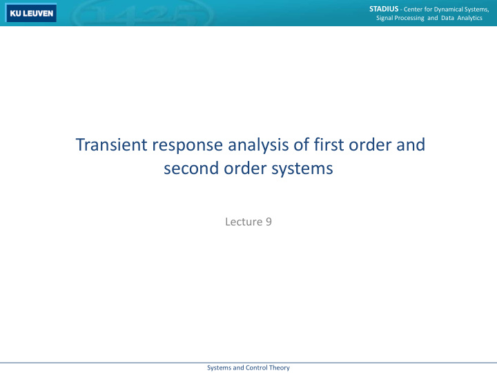 transient response analysis of first order and second