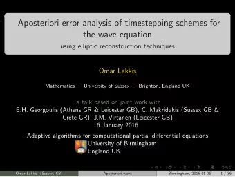 Aposteriori error analysis of timestepping schemes for  the wave equation  using elliptic