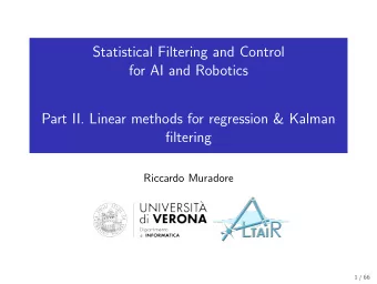 Statistical Filtering and Control  for AI and Robotics  Part II. Linear methods for regression