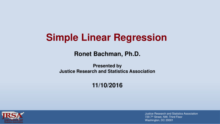 simple linear regression