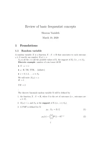 Review of basic frequentist concepts  Shravan Vasishth  March 10, 2020  1  Foundations  1.1  Random