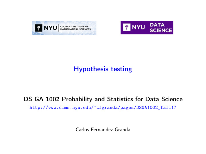 hypothesis testing