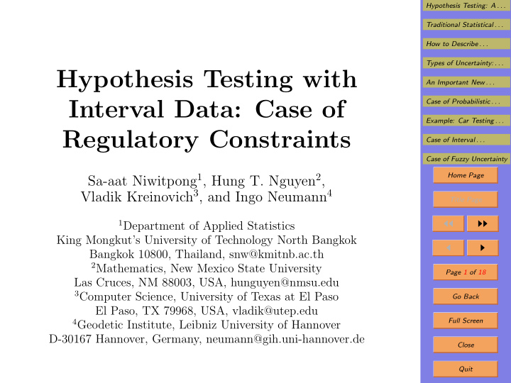 hypothesis testing with