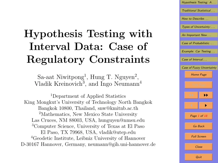 hypothesis testing with