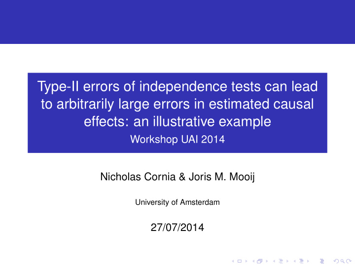 type ii errors of independence tests can lead to