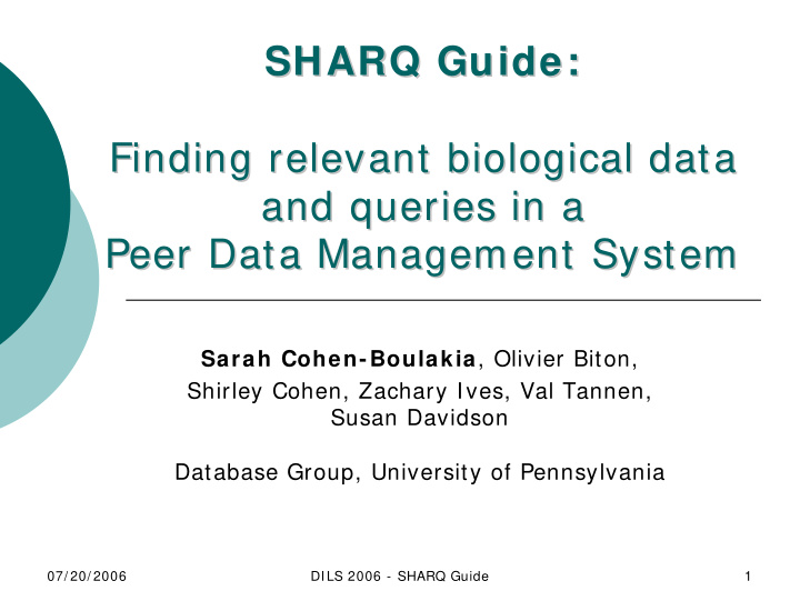 sharq guide sharq guide finding relevant biological data