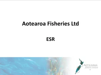 Aotearoa Fisheries Ltd  ESR