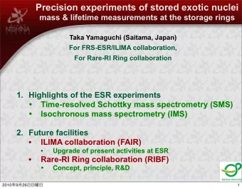 Precision experiments of stored exotic nuclei  mass &amp; lifetime measurements at the storage