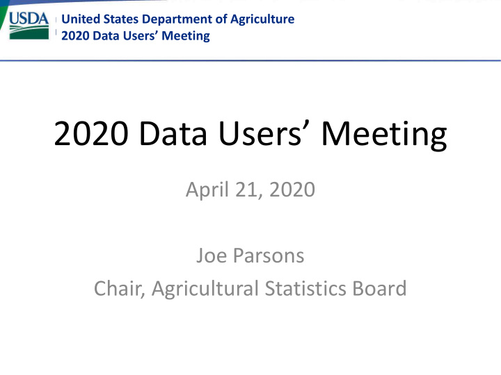 2020 data users meeting