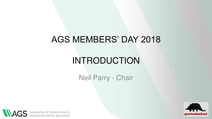 ags members day 2018 introduction
