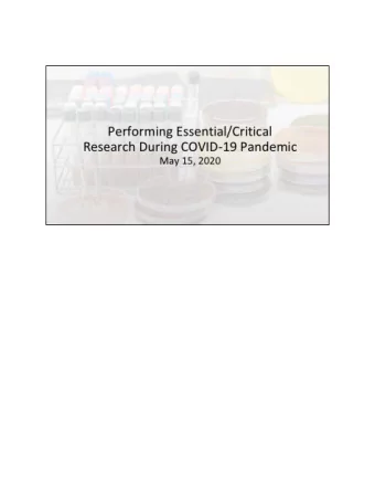 Critical/essential research also applies to; tasks required for maintenance of  equipment that, if