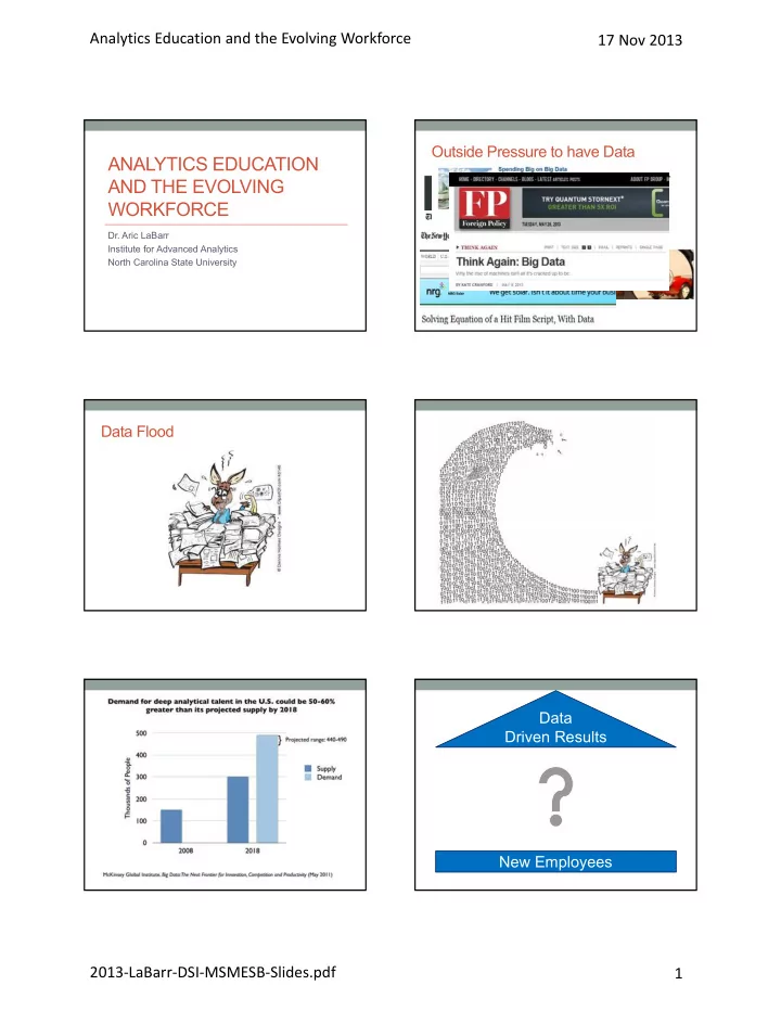 analytics education and the evolving workforce