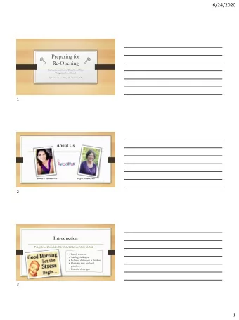 Preparing for  Re-Opening  The Administrators Role in Taking Control When  Things Seem Out of