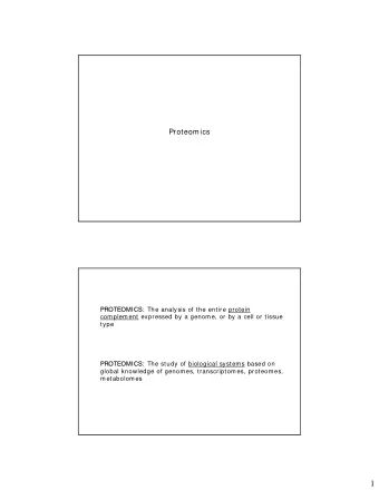 1  Genome  Transcriptome  Proteome  Metabolome  Genome: the complete set of hereditary material