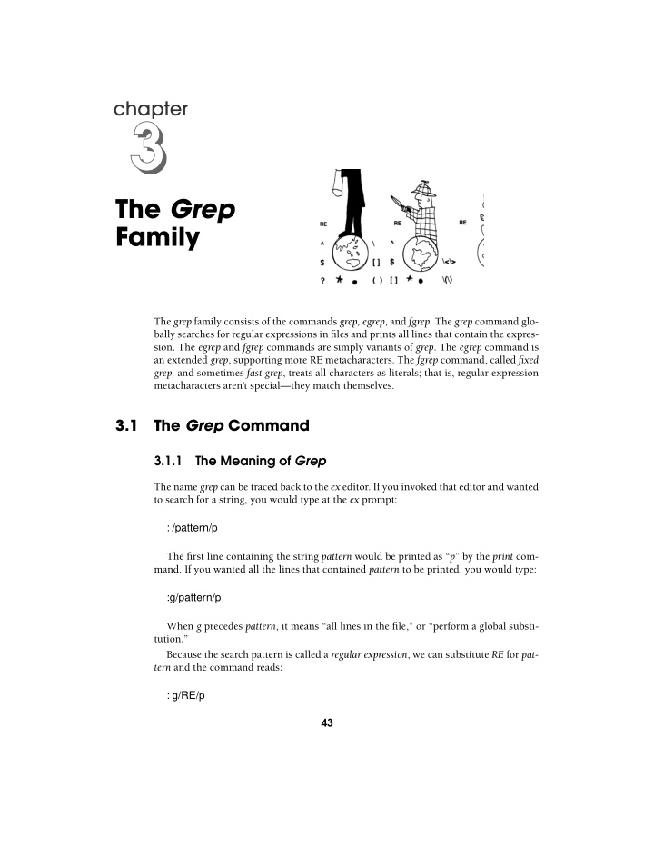 chapter 3 3 the grep family the grep family consists of