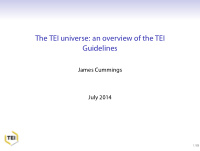 the tei universe an overview of the tei guidelines