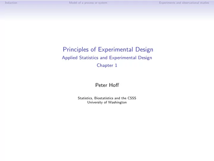principles of experimental design
