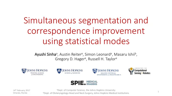 simultaneous segmentation and
