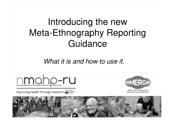 introducing the new meta ethnography reporting guidance