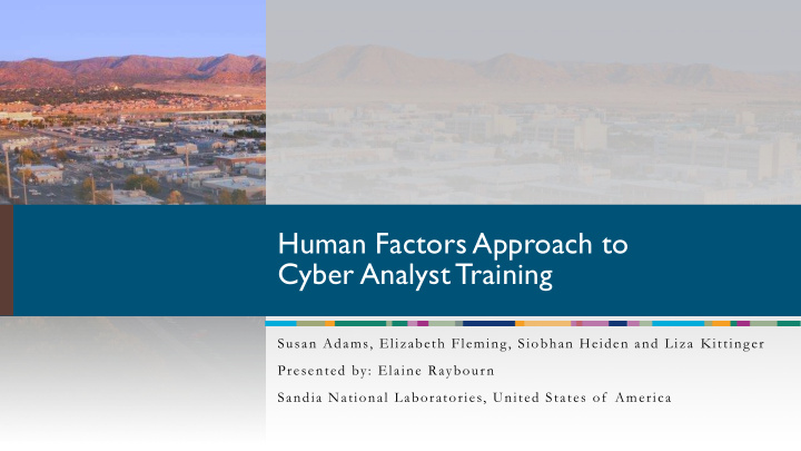 cyber analyst training
